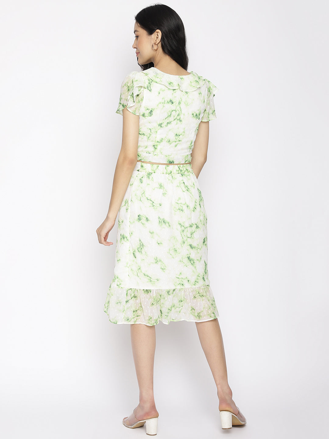 Green Cap Sleeves Co-Ord Set Dress