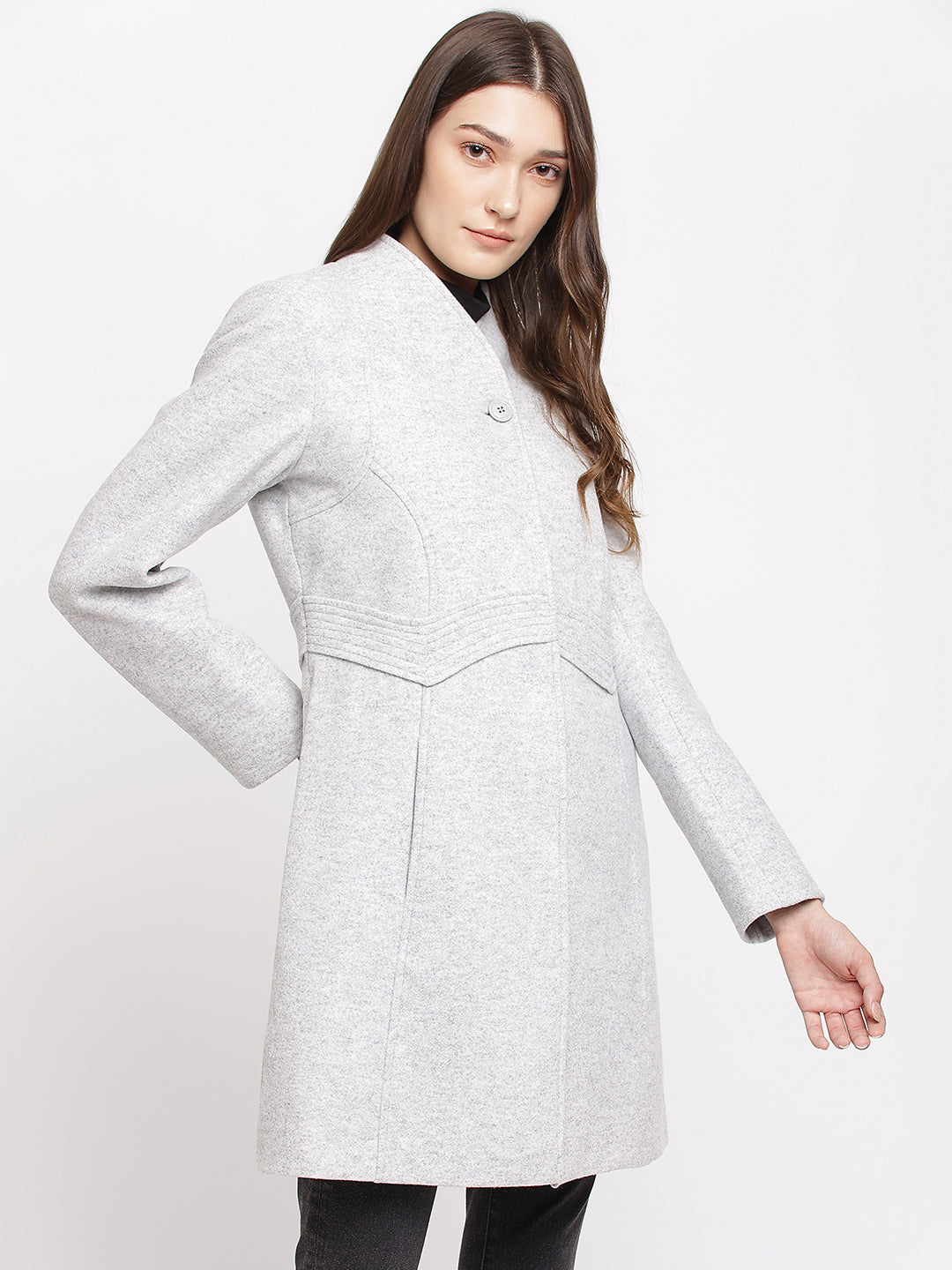 Grey Full Sleeve Over Coat