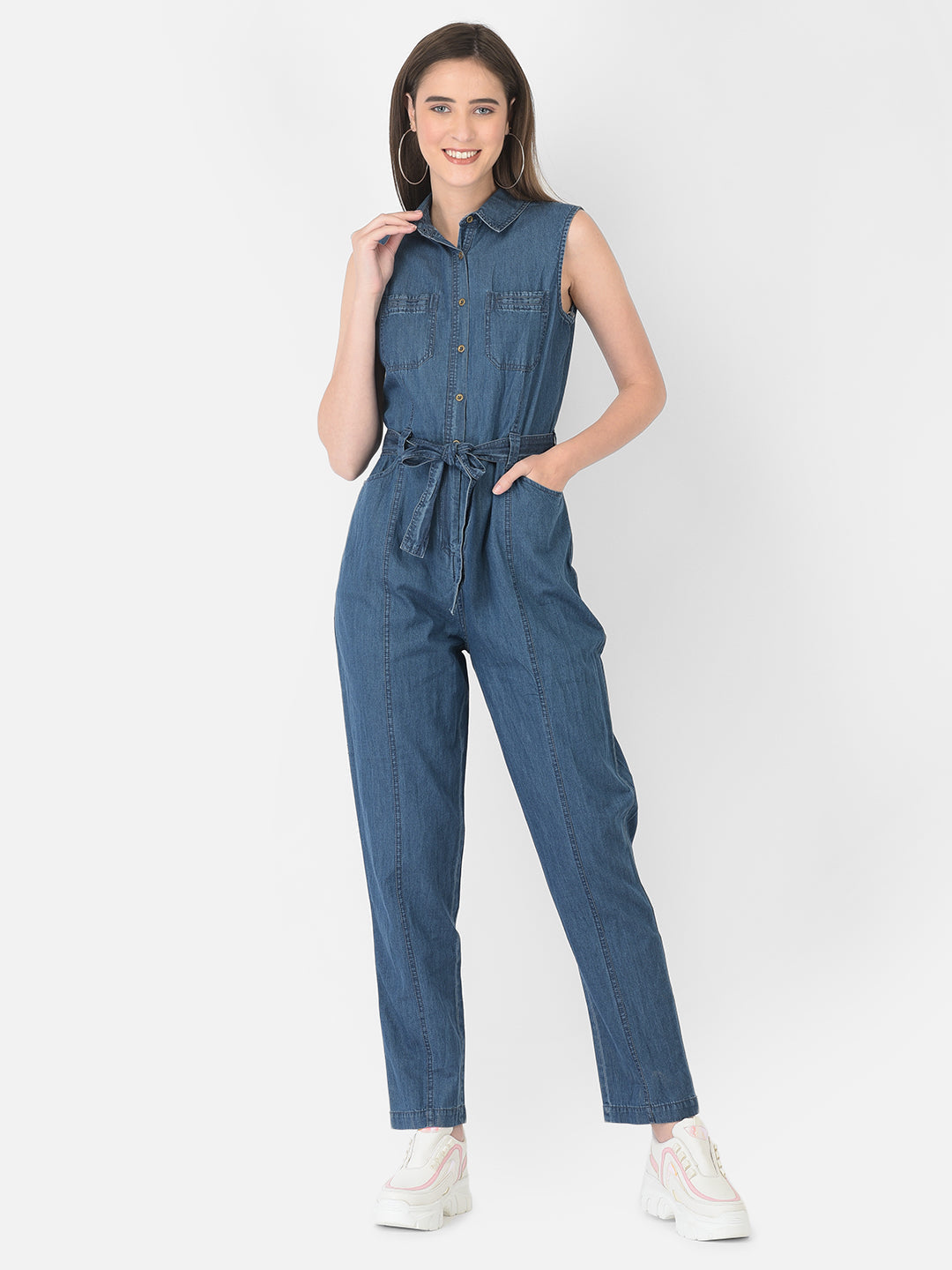 Blue Sleeveless Jump Suit1