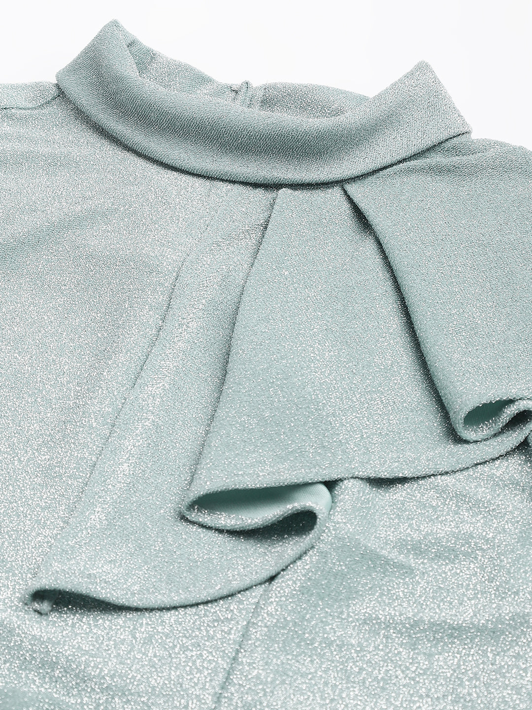 Green Turtle Neck Peplum Top