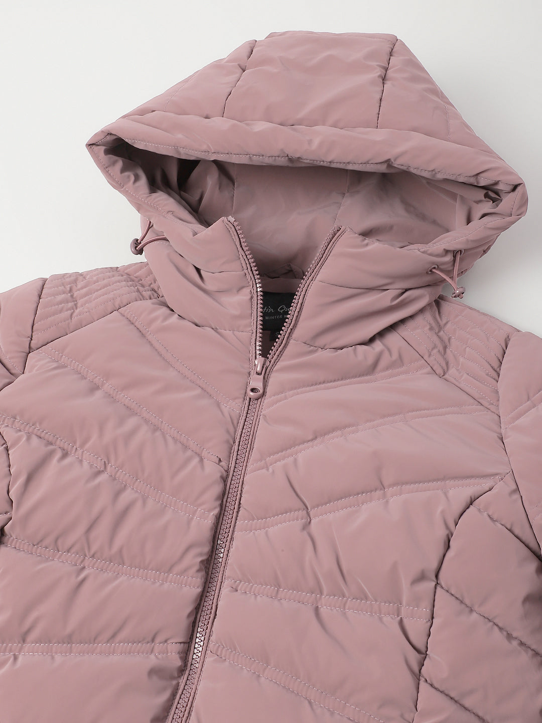 Latin Quarters Women Purple Quilted Hooded Full Sleeve Casual Puffer Jacket