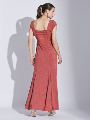 Latin Quarters Women Rose V-Neck Cap Sleeve Solid Dress