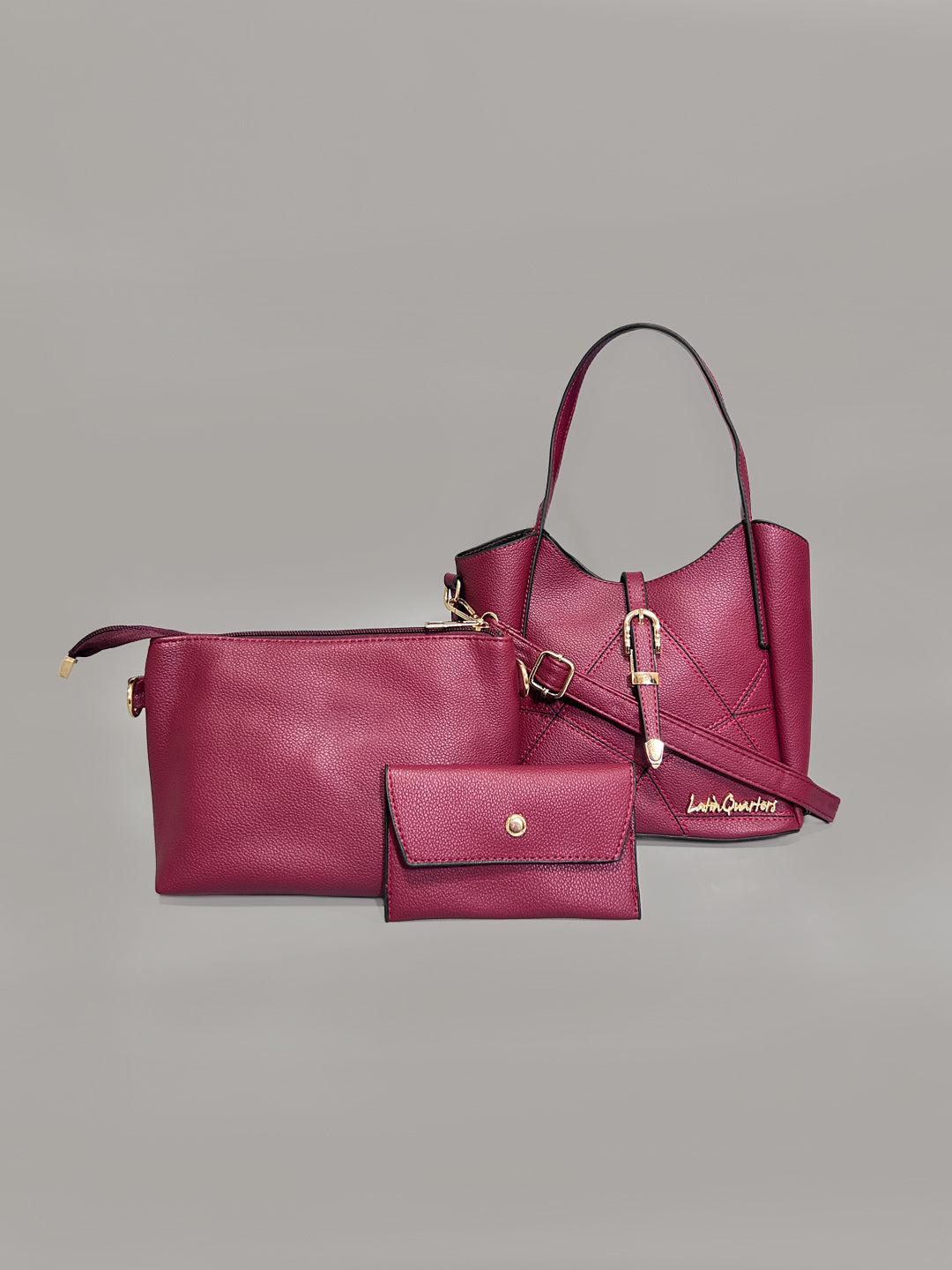 Latin Quarters Women Maroon Solid Casual Handheld Bag