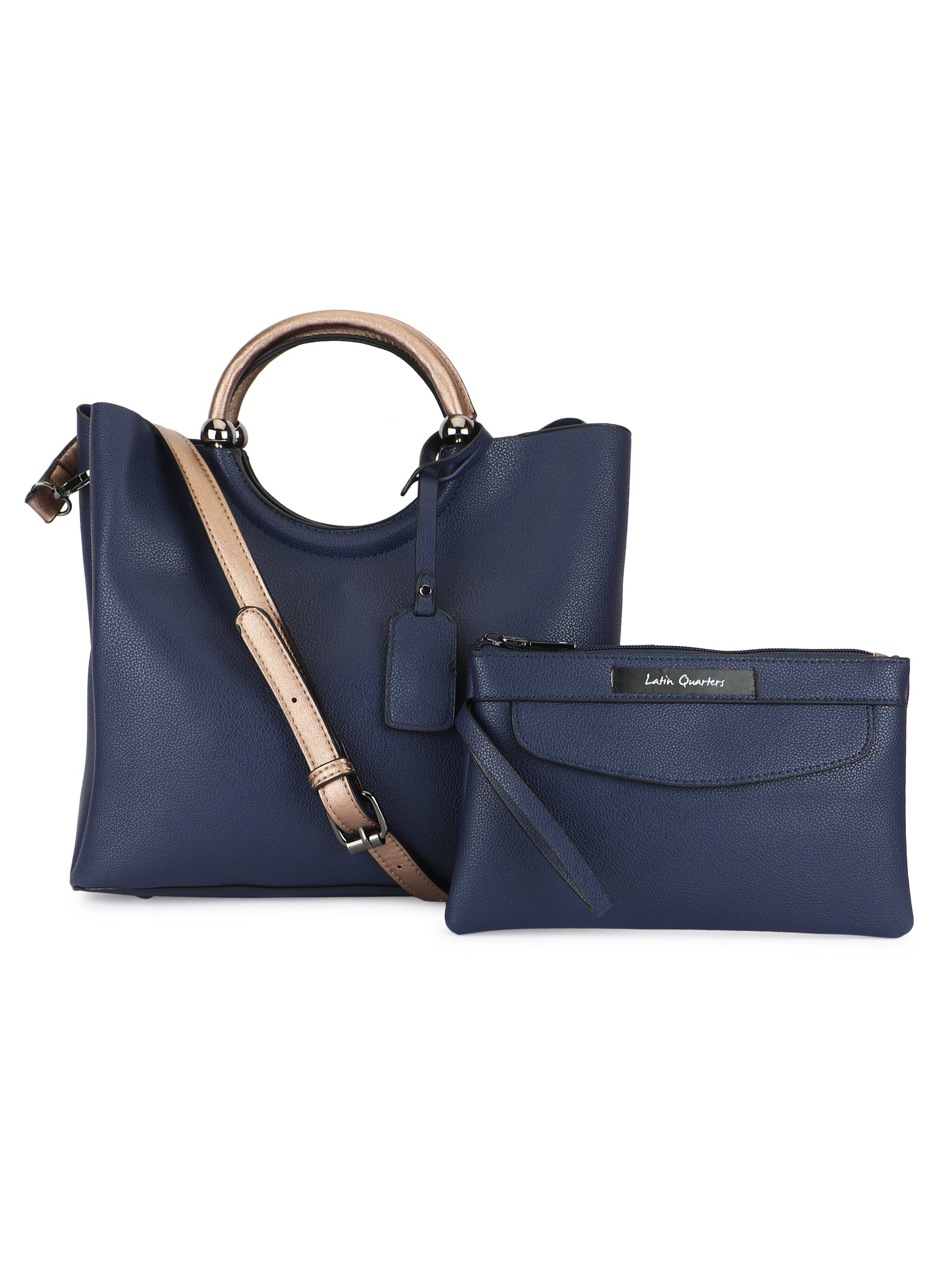 Latin Quarters Women Blue Solid Stylish Hand Bags For Day To Night