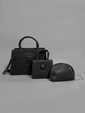 Latin Quarters Women Black Solid Casual Handheld Bag