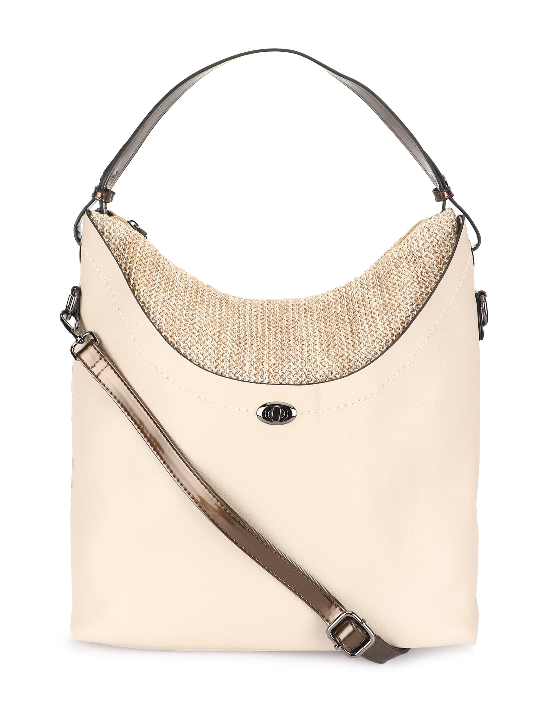Latin Quarters Women Beige Solid Stylish Hand Bags For Day To Night