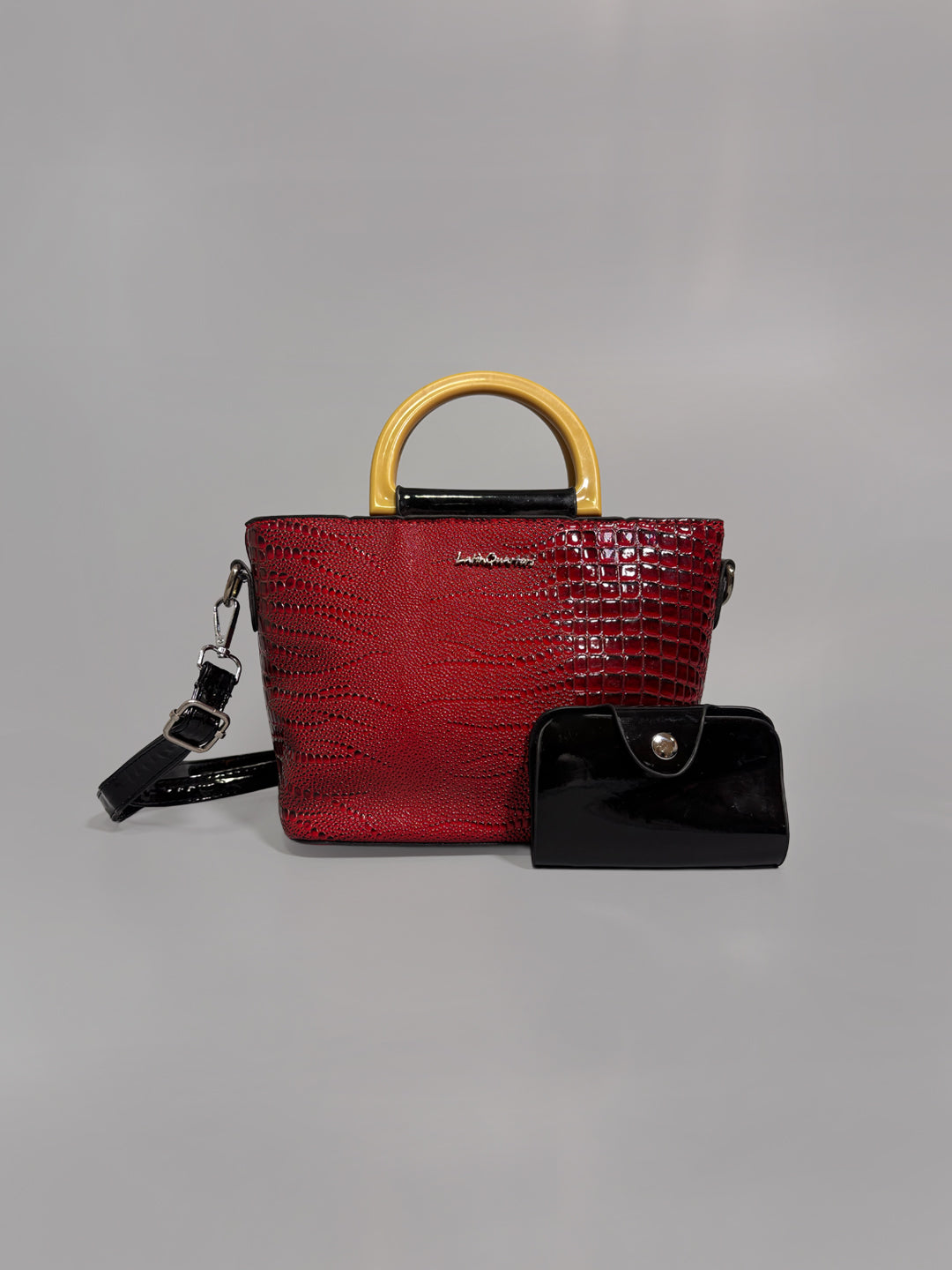 Latin Quarters Women Red Textured Casual Two handled Satchel