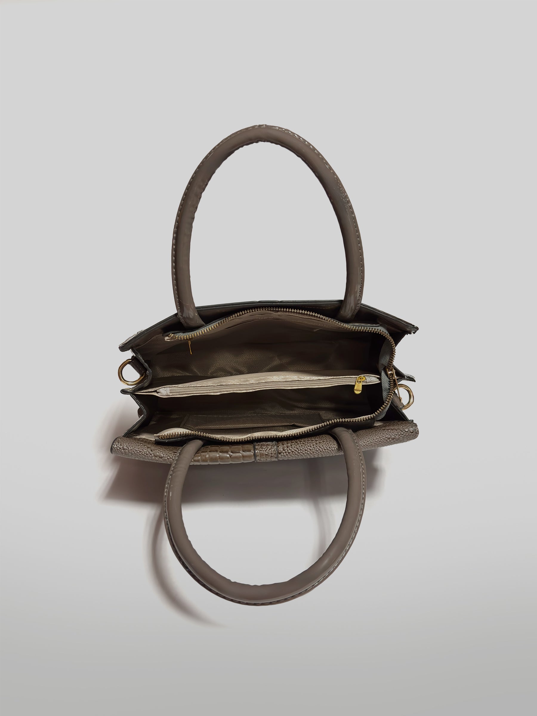 Latin Quarters Women Grey Solid Two Handles Satchel bag