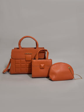 Latin Quarters Women Tan Solid Casual Handheld Bag