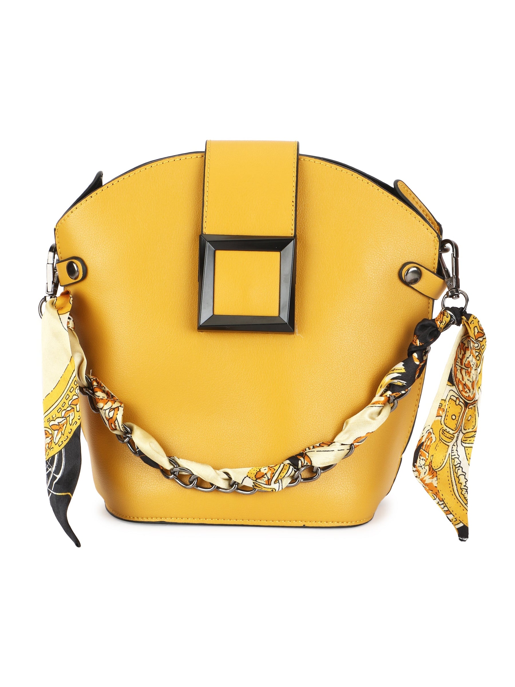 Latin Quarters Women Yellow Solid Stylish Hand Bags For Evening