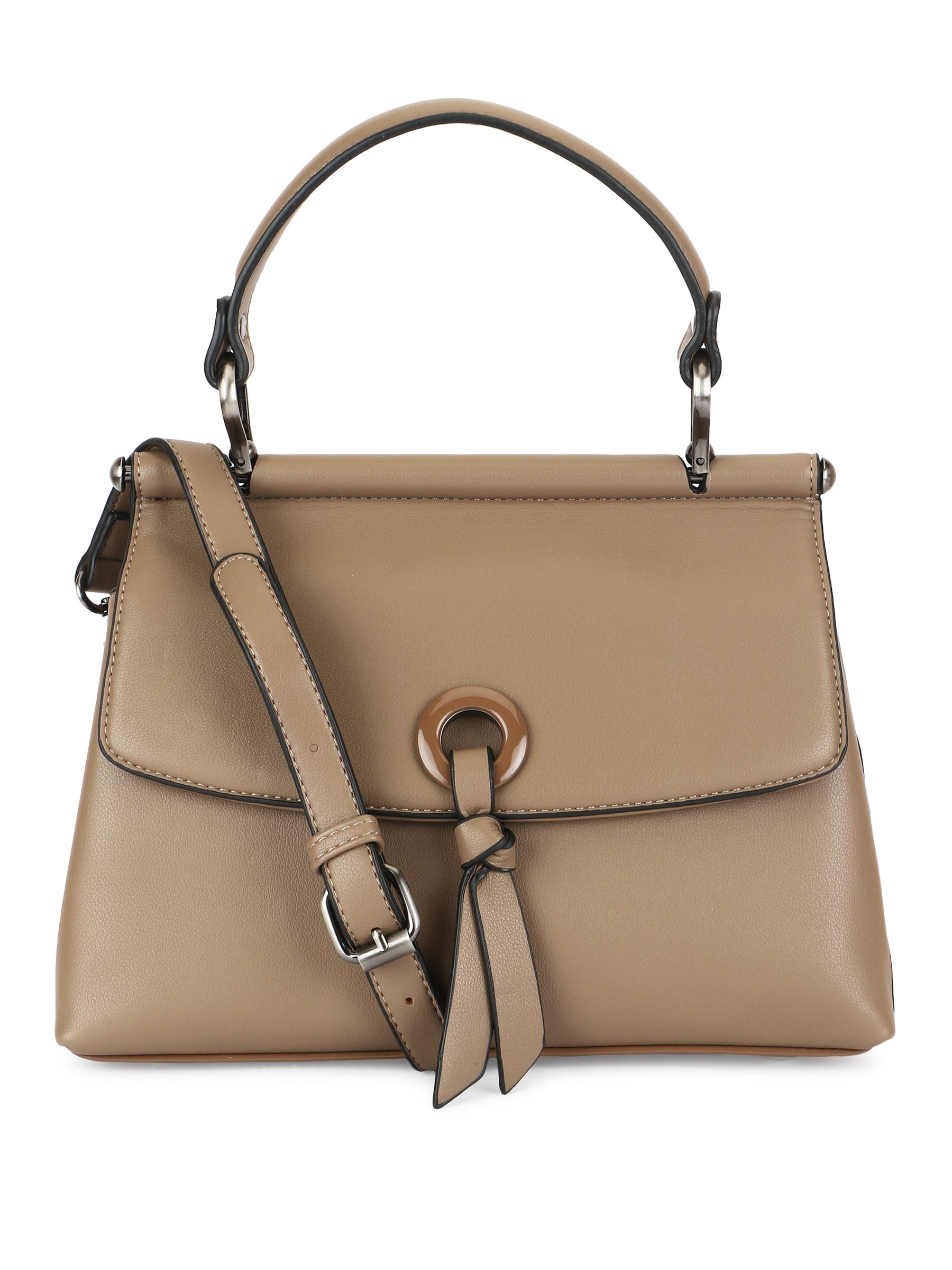 Latin Quarters Women Khaki Solid Stylish Hand Bags For Day To Night