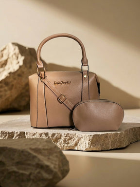 Latin Quarters Women Khaki Solid Two Handles Handheld Bag