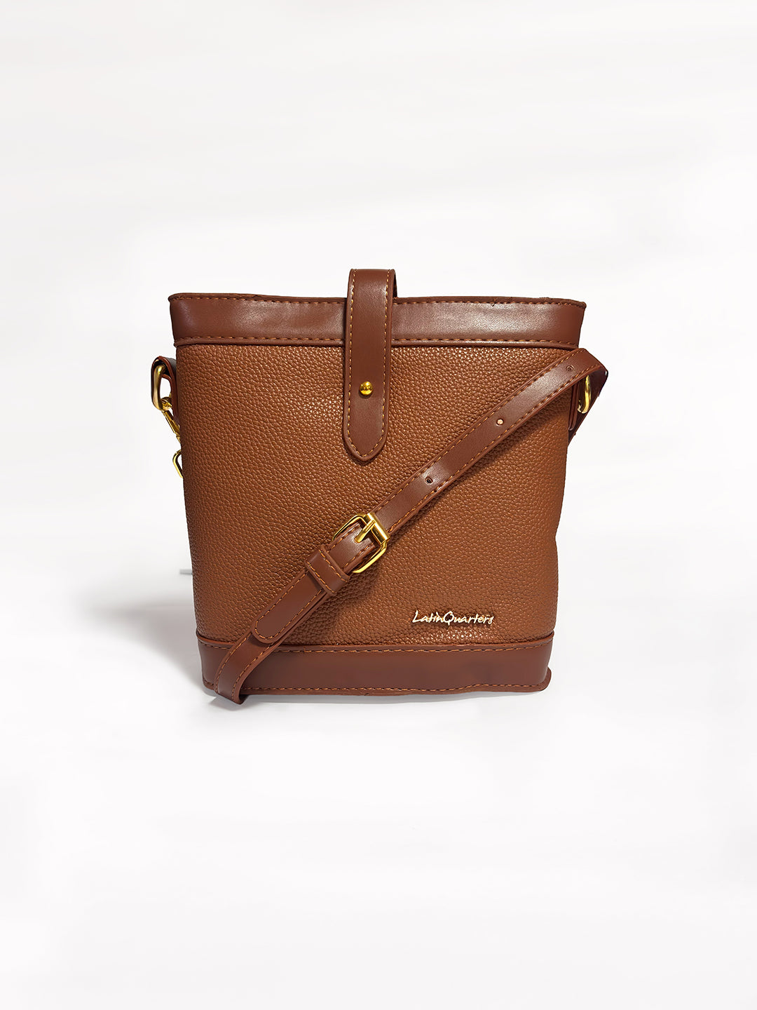 Latin Quarters Women’s Brown Textured Tan Bucket Bag