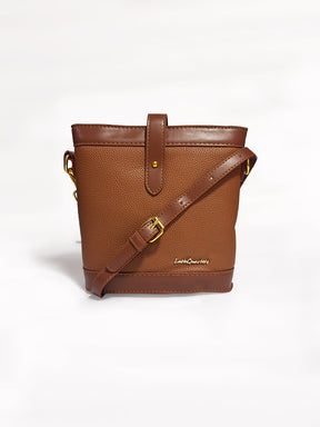 Latin Quarters Women’s Brown Textured Tan Bucket Bag