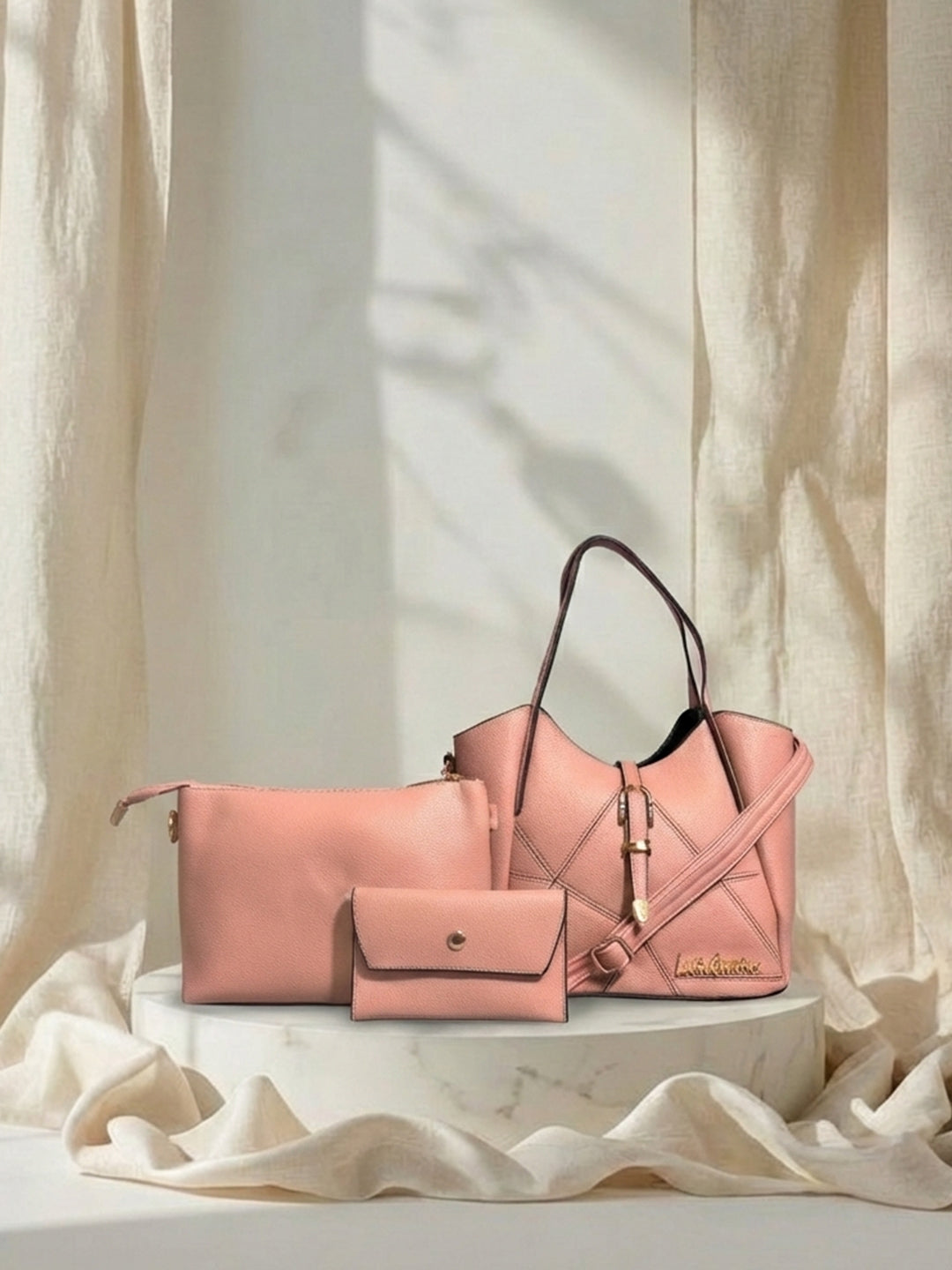 Latin Quarters Women Pink Textured Casual Two handled Handheld Bag