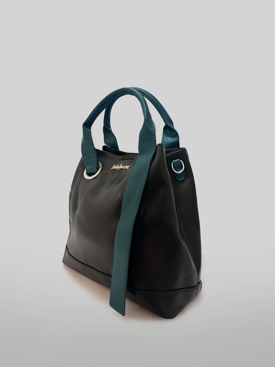 Latin Quarters Women Black Solid Two Handles Handheld Bag