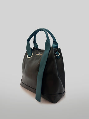 Latin Quarters Women Black Solid Two Handles Handheld Bag