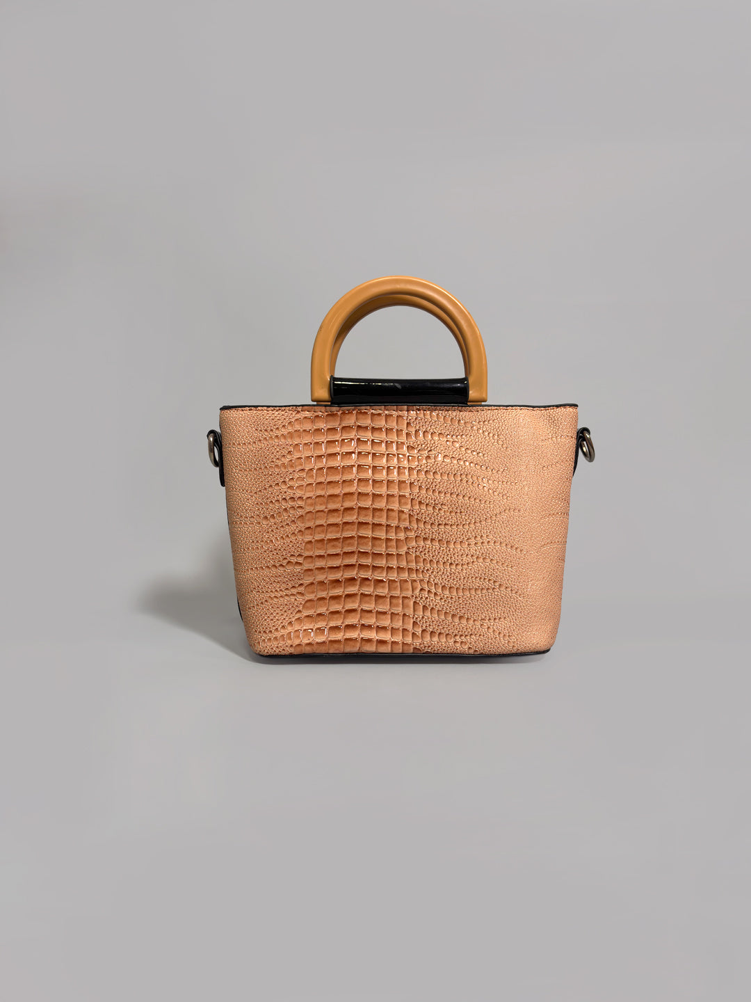 Latin Quarters Women Peach Textured Casual Two handled Satchel