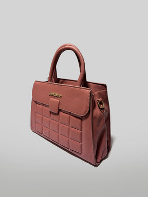 Latin Quarters Women Pink Solid Handles Satchel Bag