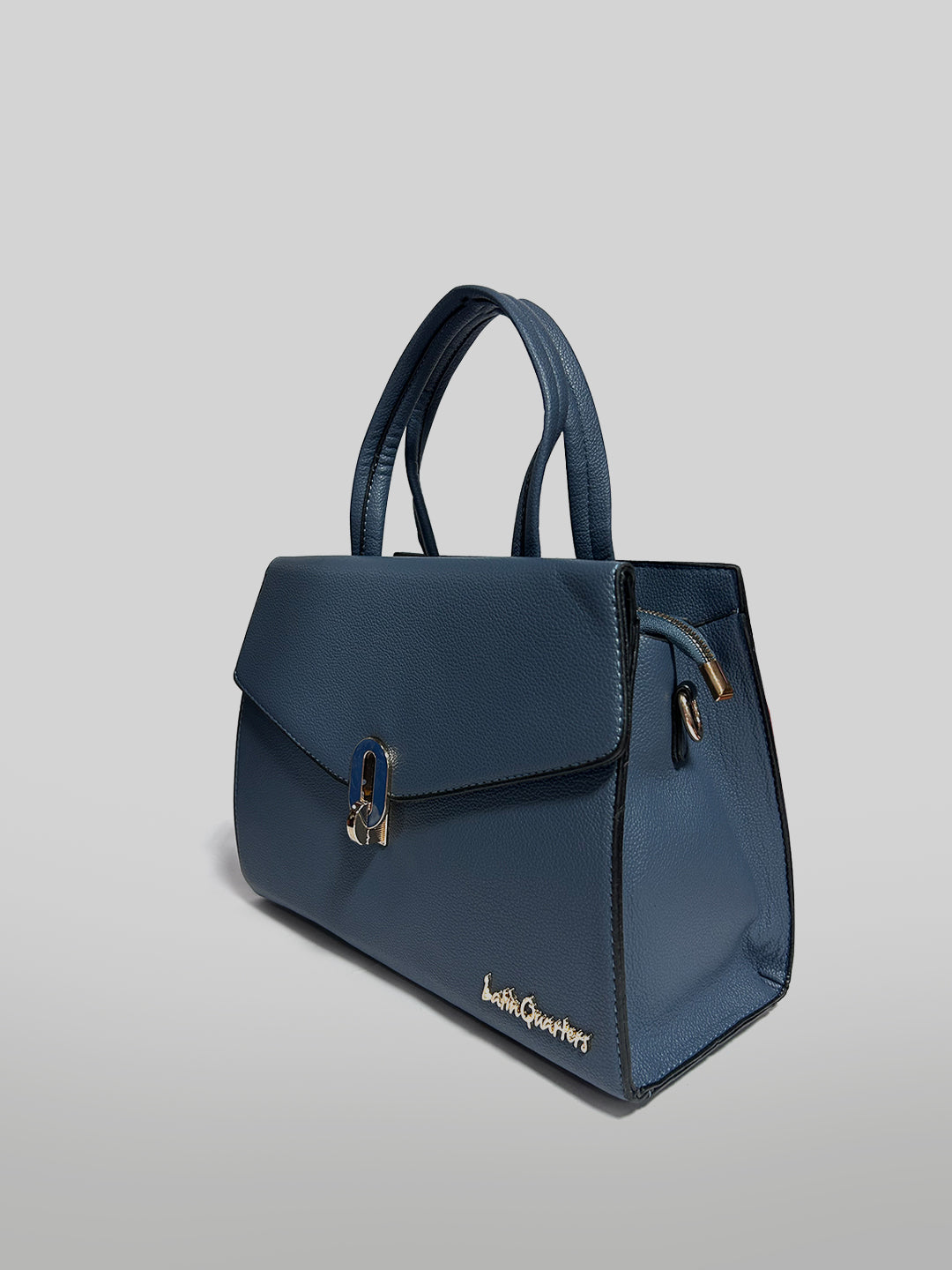 Latin Quarters Women Blue Solid Two Handles Satchel Bag