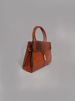 Latin Quarters Women Brown Solid Casual Two handled Satchel