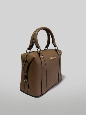 Latin Quarters Women Khaki Solid Two Handles Handheld Bag