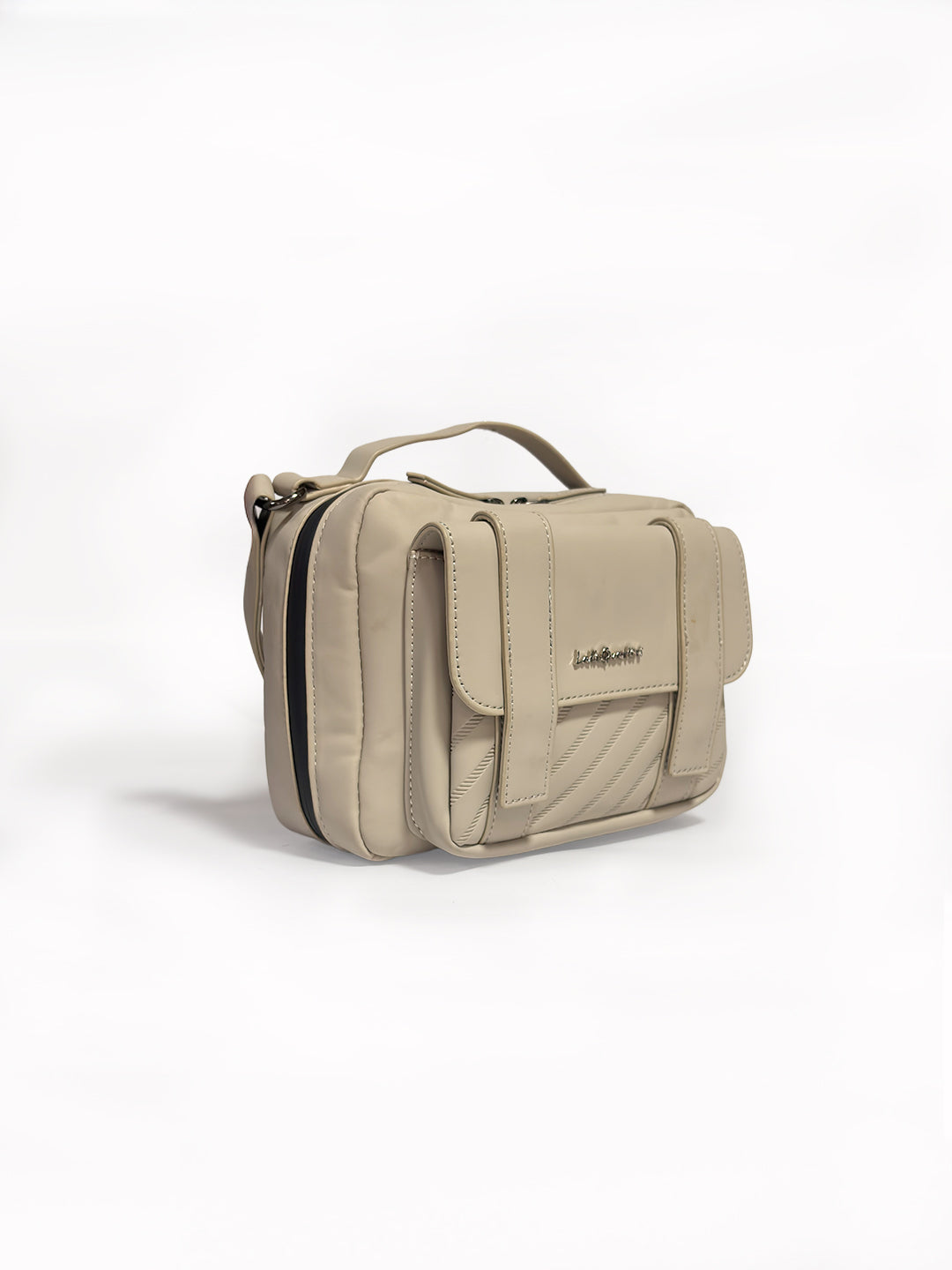 Latin Quarters Women's Off White Quilted Crossbody Bag with Pouch