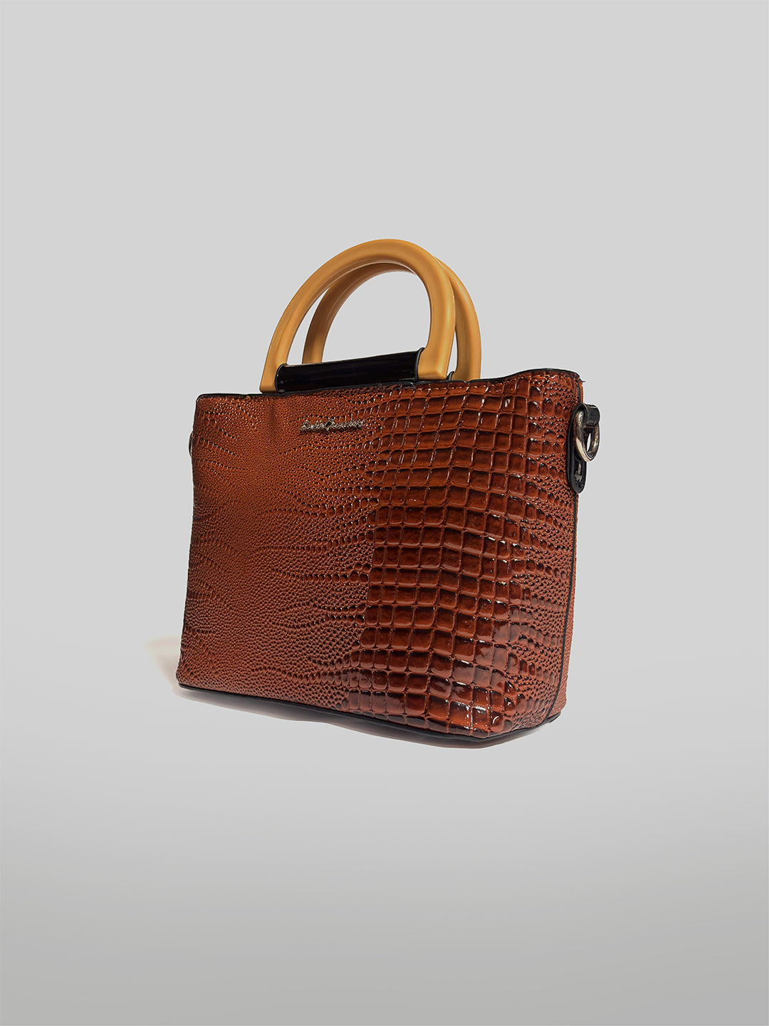 Latin Quarters Women Brown Textured Two Handles Handheld Bag