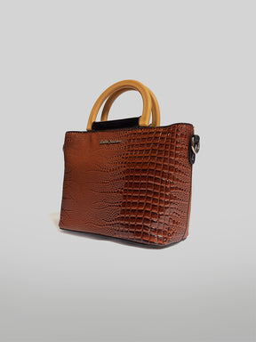 Latin Quarters Women Brown Textured Two Handles Handheld Bag