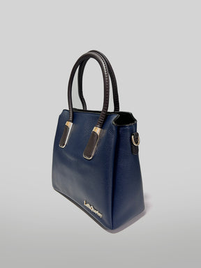 Latin Quarters Women Blue Solid Two Handles Satchel Bag