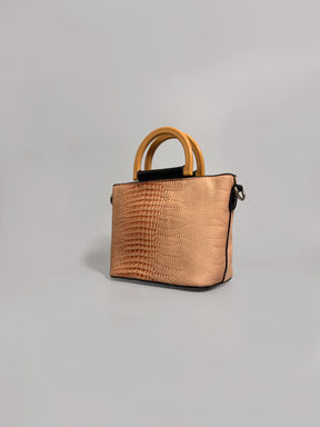 Latin Quarters Women Peach Textured Casual Two handled Satchel