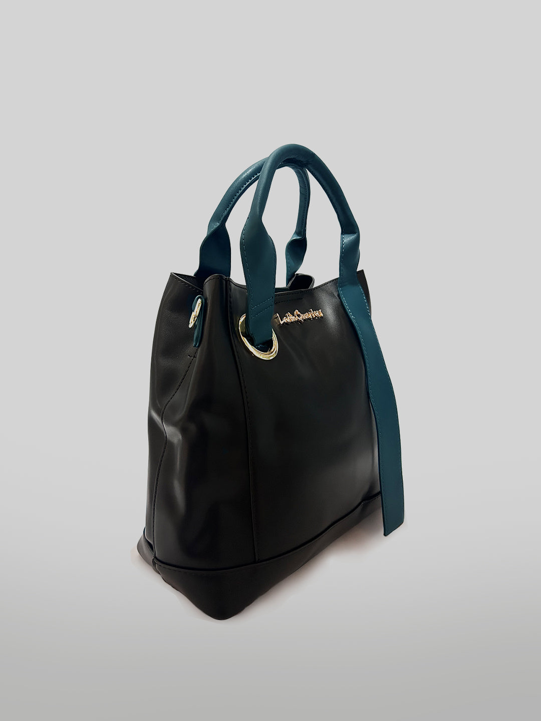 Latin Quarters Women Black Solid Two Handles Handheld Bag