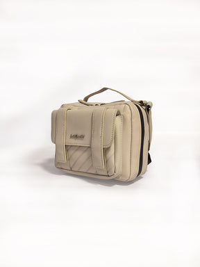 Latin Quarters Women's Off White Quilted Crossbody Bag with Pouch