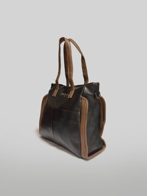 Latin Quarters Women Black Solid Handles Tote Bag