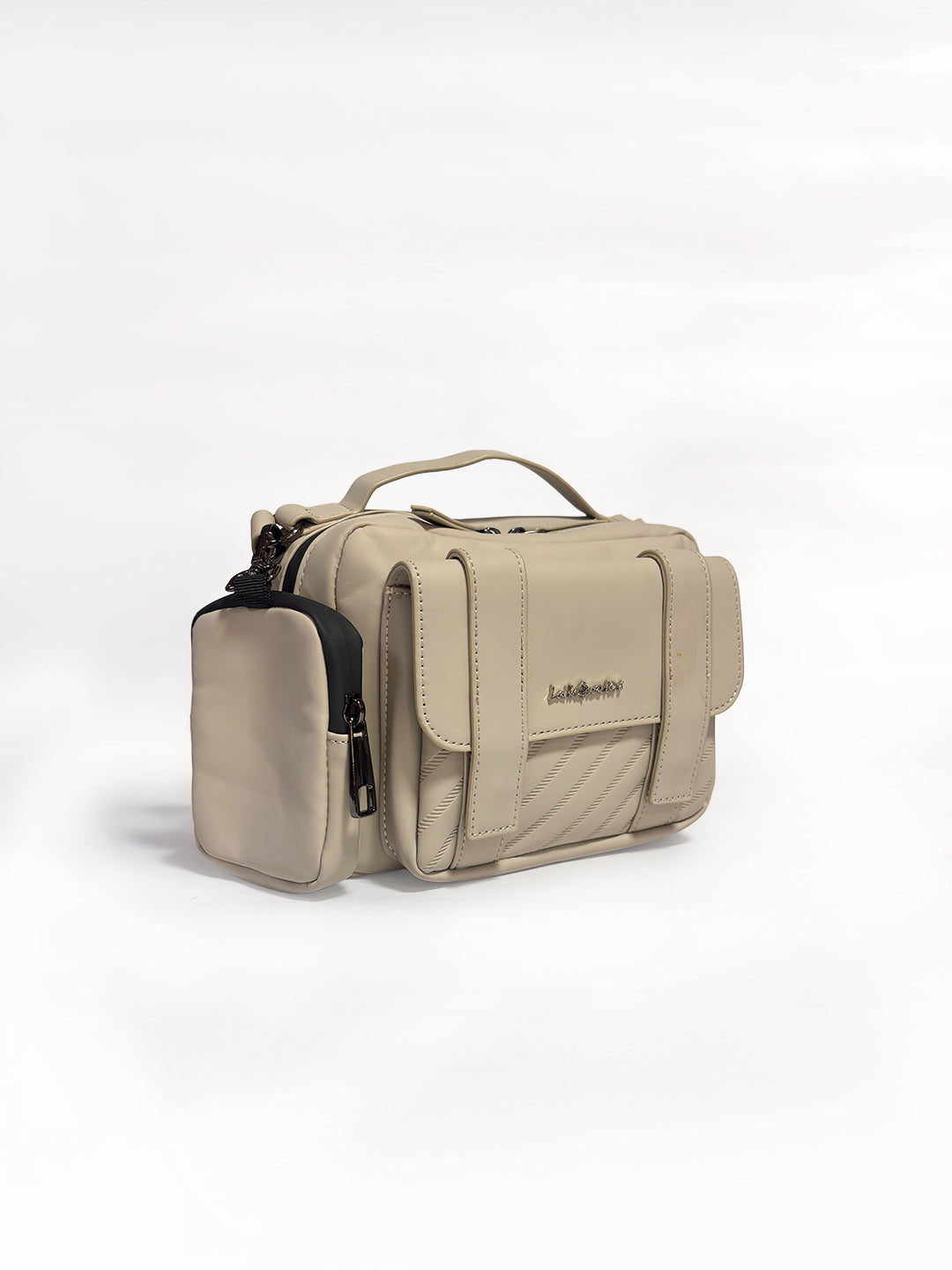 Latin Quarters Women's Off White Quilted Crossbody Bag with Pouch