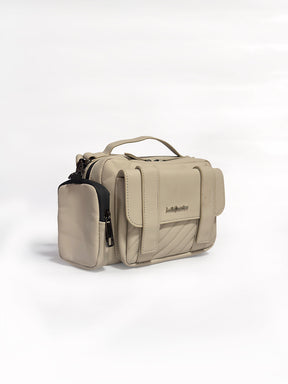 Latin Quarters Women's Off White Quilted Crossbody Bag with Pouch