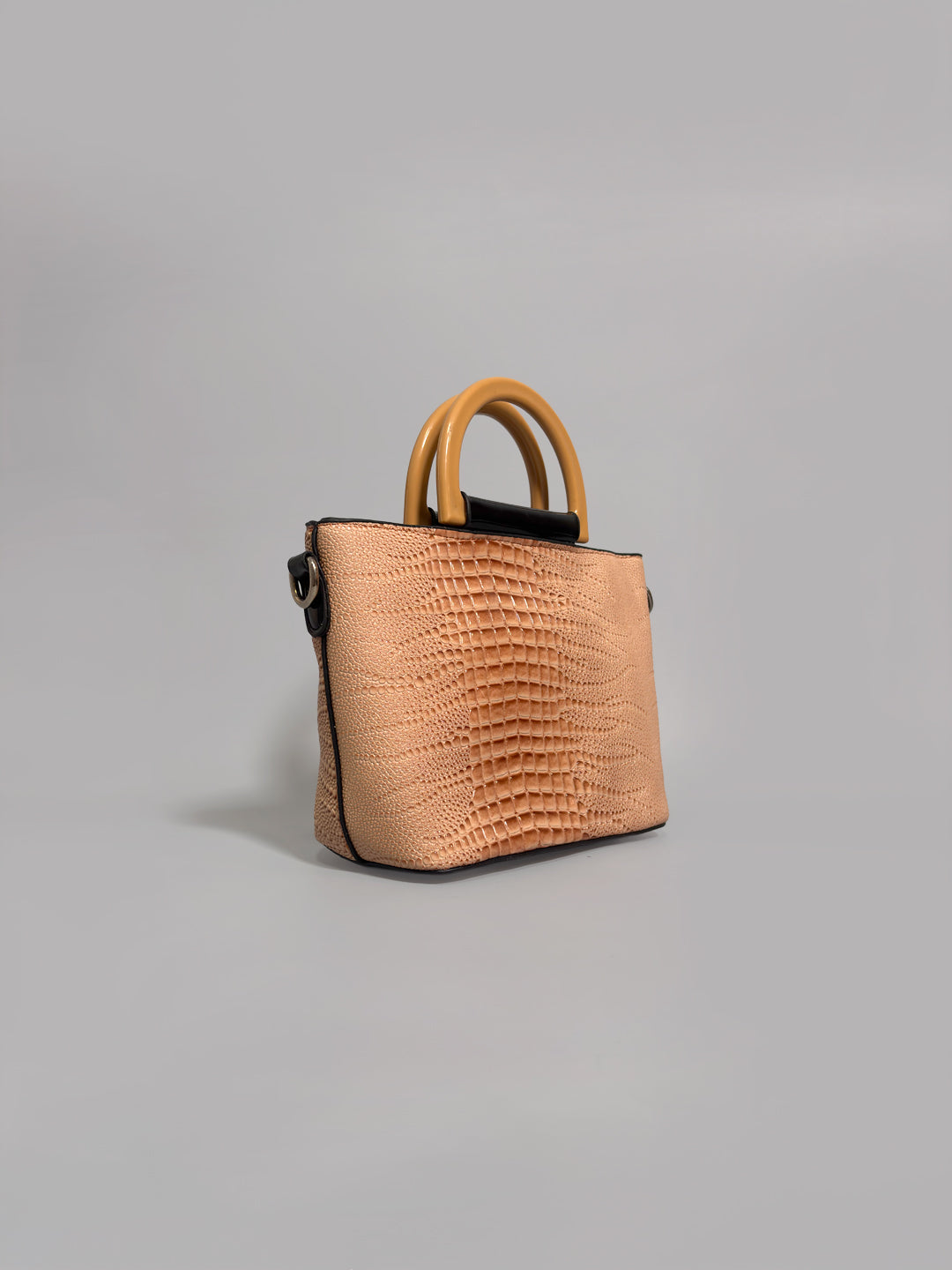 Latin Quarters Women Peach Textured Casual Two handled Satchel