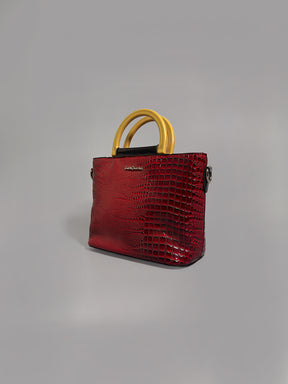 Latin Quarters Women Red Textured Casual Two handled Satchel