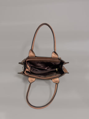 Latin Quarters Women Solid Brown Casual Tote Bag