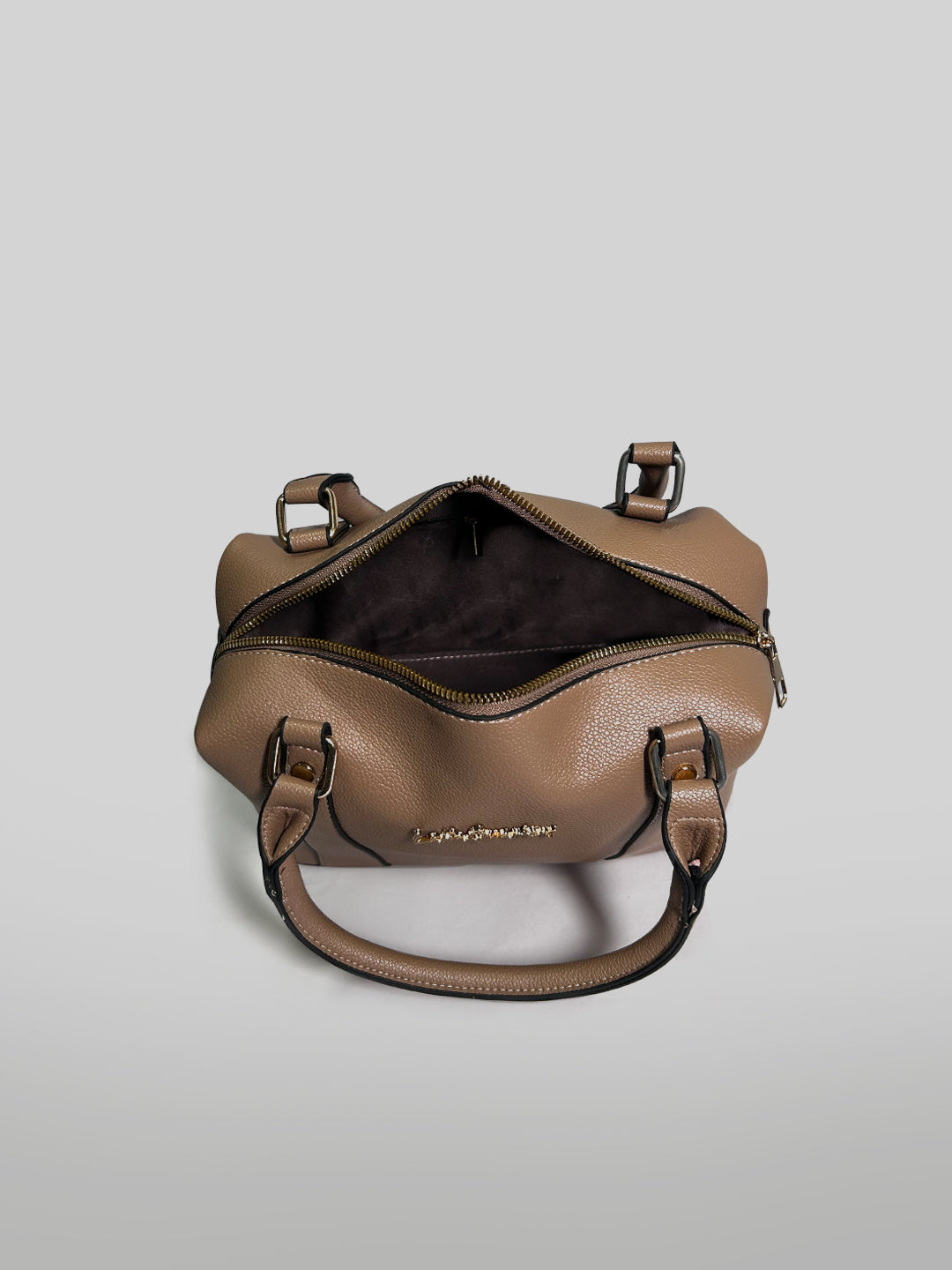 Latin Quarters Women Khaki Solid Two Handles Handheld Bag