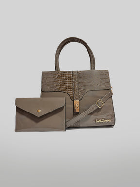 Latin Quarters Women Grey Solid Two Handles Satchel bag