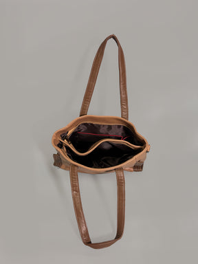 Latin Quarters Women Brown Solid Casual Tote Bag