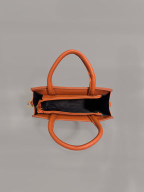 Latin Quarters Women Tan Solid Casual Handheld Bag