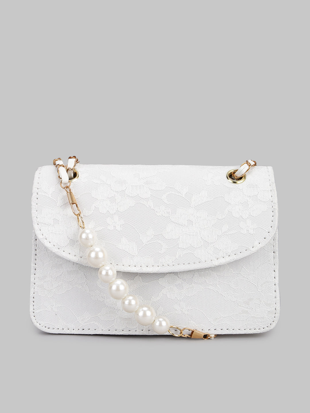 Latin Quarters Women White Solid Stylish Hand Bags For Evening