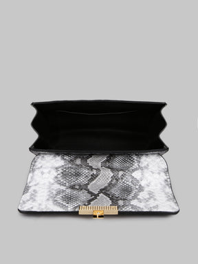 Silver & Black Snake Textured Sling Bag