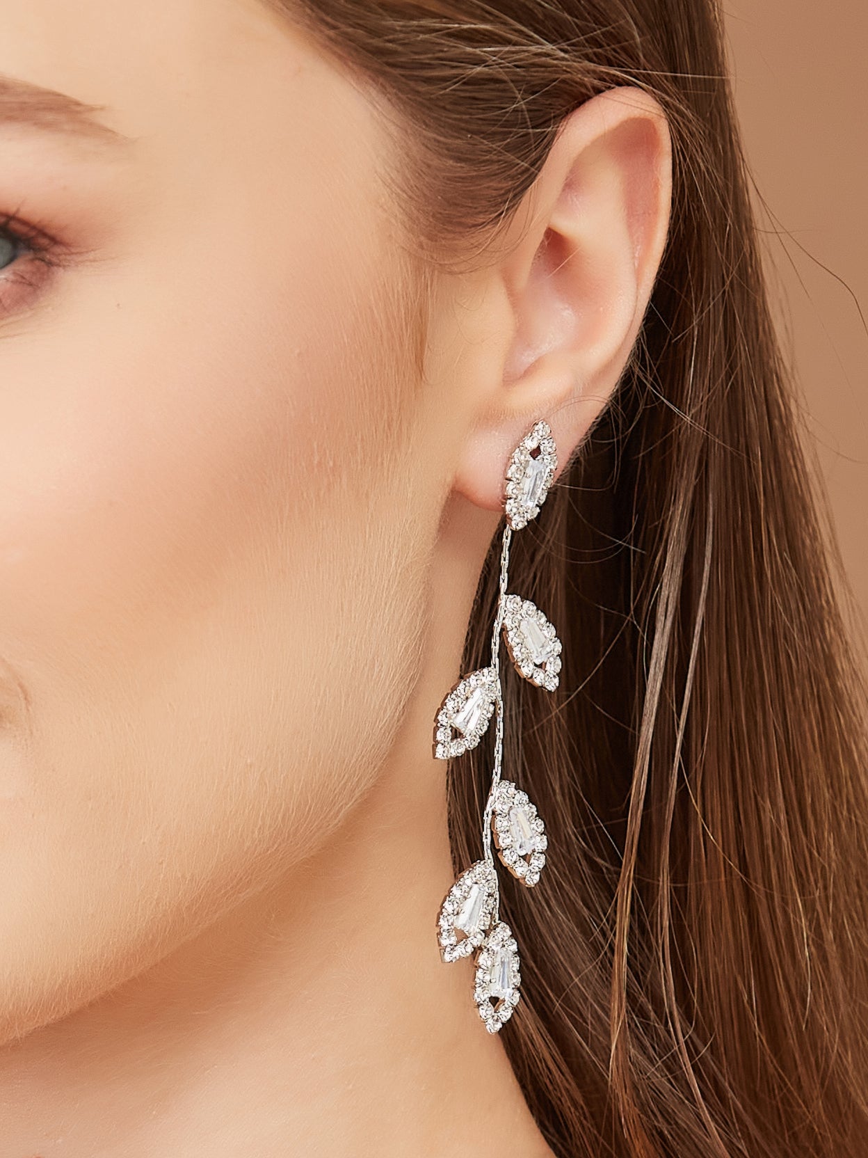 Silver Stone Dangle Earrings for Women & Girls