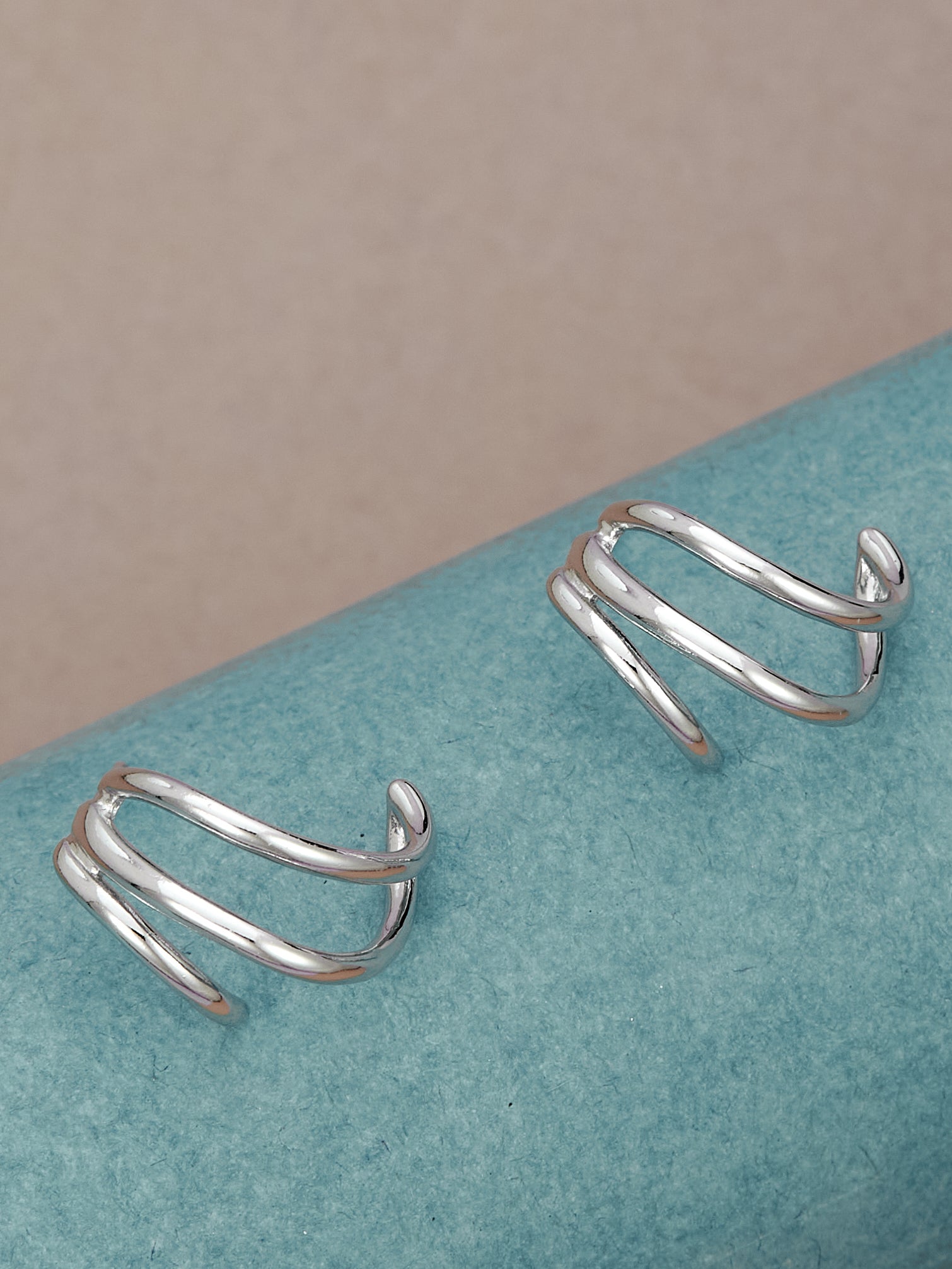 Multi layer Silver Hoop Earrings for women & girls