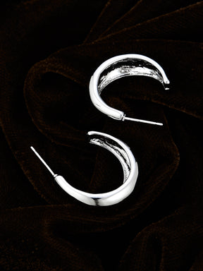 Silver Stylish Hoop Earrings for women & girls