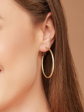 Round Gold Plated Hoop Earrings for women & girls