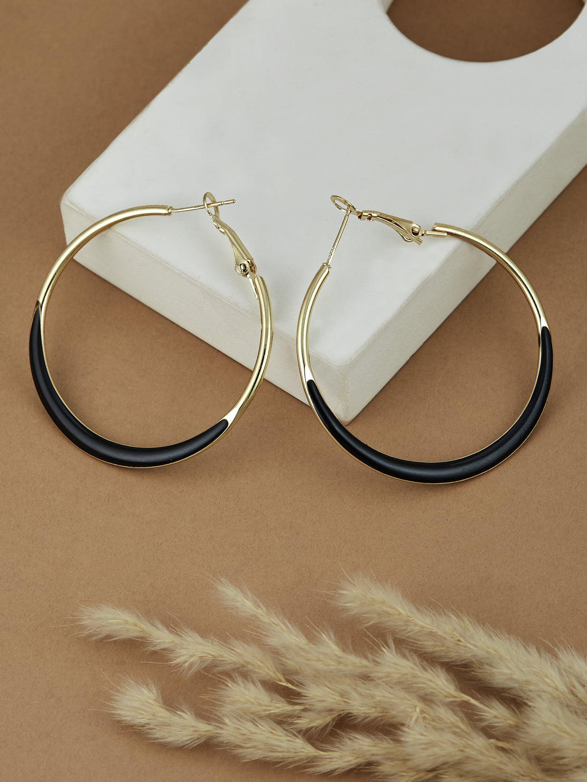 Gold Plated Round Hoop Earrings for women & girls